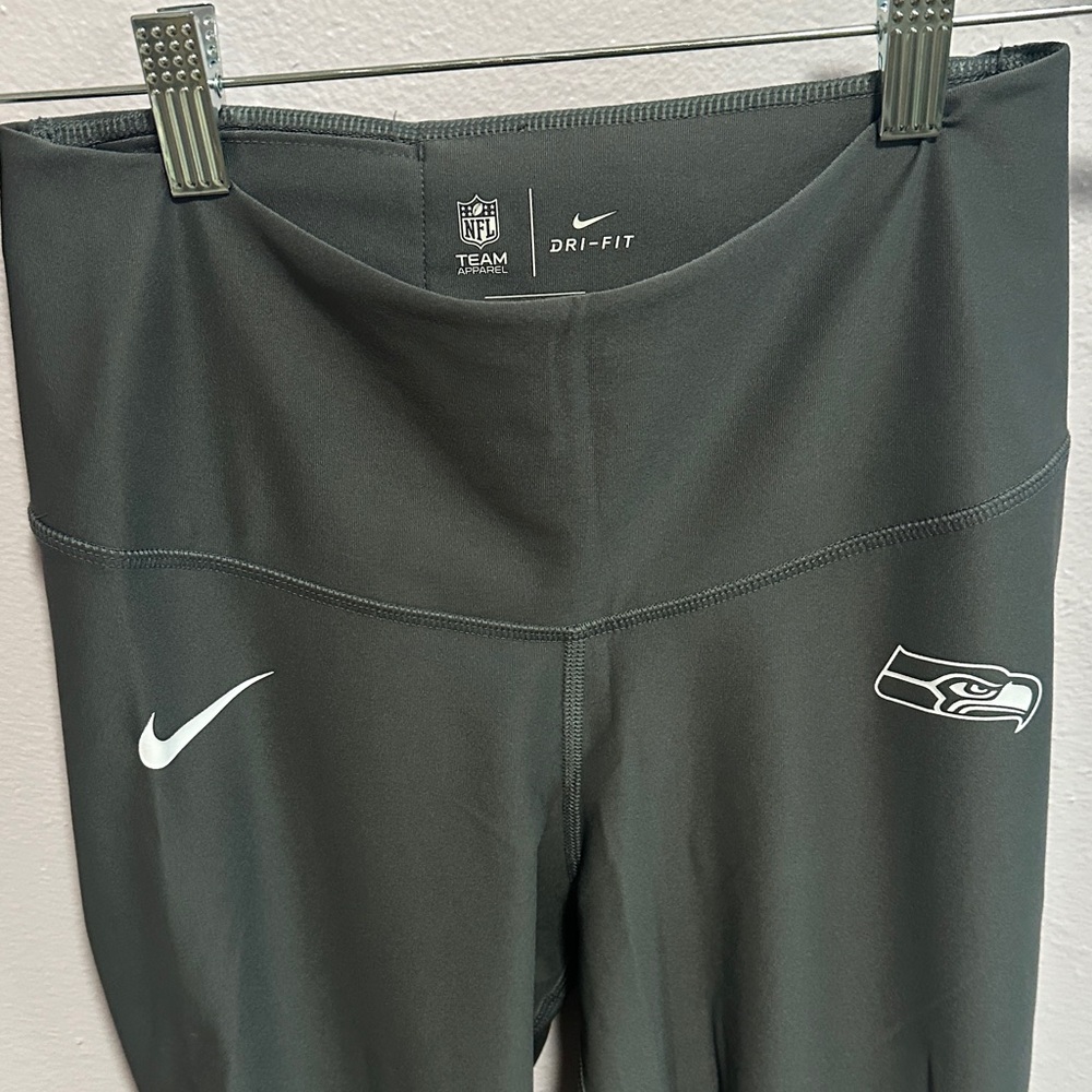 Nike Dri-FIT Dark Gray Leggings with Seahawks Logo